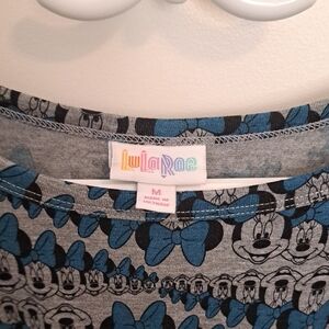 LuLaRoe Gray and Teal Character Print Dress